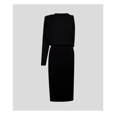 Šaty karl lagerfeld asymmetric knit dress black7