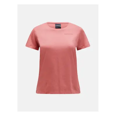 Tričko peak performance w explore logo tee trek pink/5bh warm blush