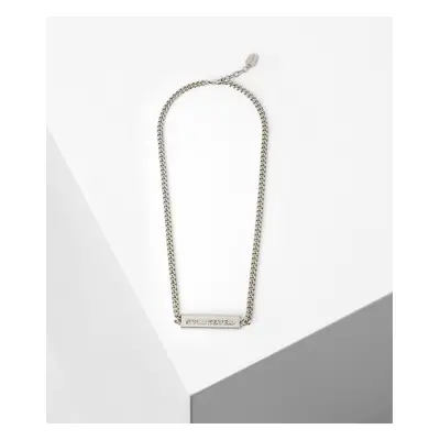 Šperk karl lagerfeld k/id plaque necklace silver