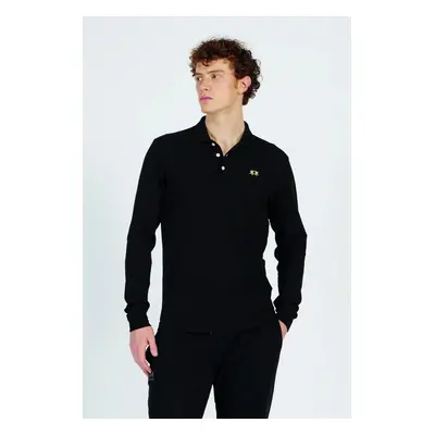 Polokošile la martina man polo l/s piquet stretch black