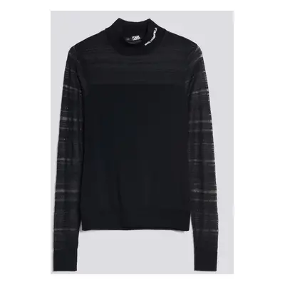 Rolák karl lagerfeld light weight logo turtleneck black2