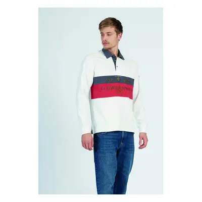 Polokošile la martina man polo l/s heavy jersey off white