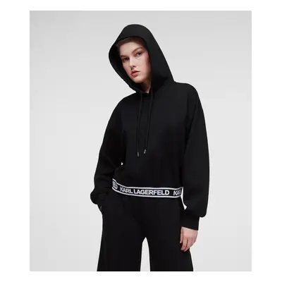 Mikina karl lagerfeld bonded jersey hoodie w/logo black7