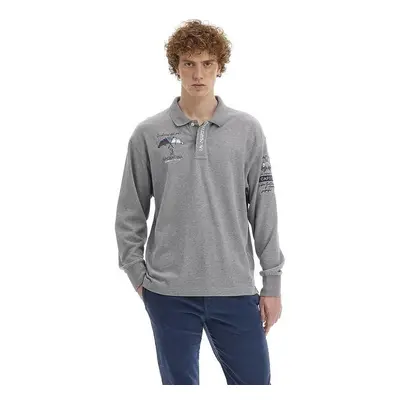 Polokošile la martina man polo l/s heavy jersey medium heather grey