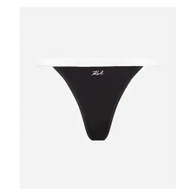 Spodní prádlo karl lagerfeld bi-colour satin thong black7