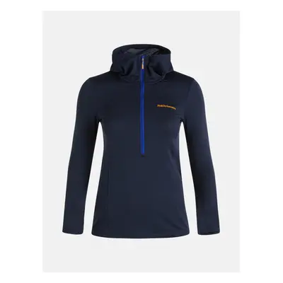 Mikina peak performance w light hooded fleece half zip salute blue/island blue