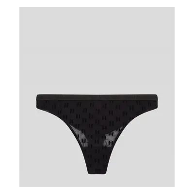 Spodní prádlo karl lagerfeld kl monogram flock thong black2