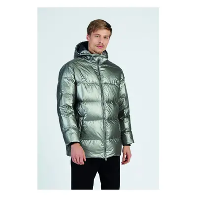 Bunda la martina man nylon hooded outdoor nylon silver