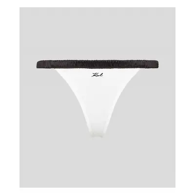 Spodní prádlo karl lagerfeld bi-colour satin thong ivory-white