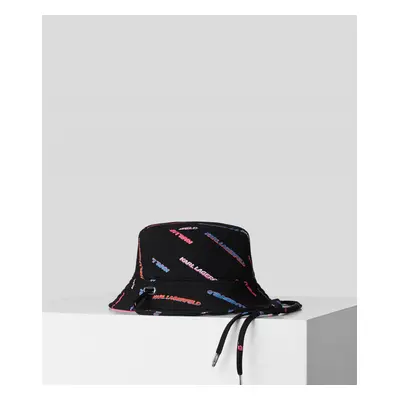 Klobouk karl lagerfeld k/futuristic aop rev bucket black/pink