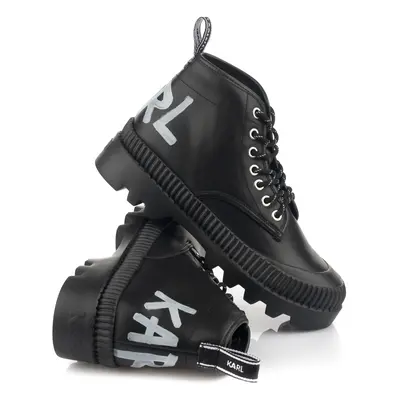 Kotníková obuv karl lagerfeld trekka ii brush logo hiker black lthr