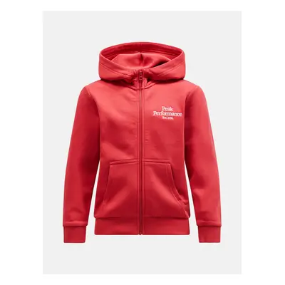 Mikina peak performance jr original zip hood softer red