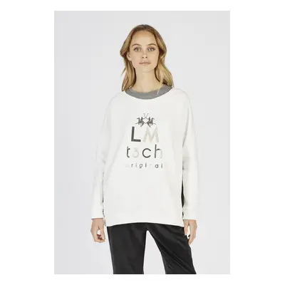 Mikina la martina woman crew neck fleece fleece off white