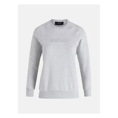 Mikina peak performance w ease crew mel med grey melange