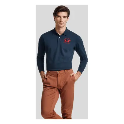 Polokošile la martina man polo l/s piquet stretch navy