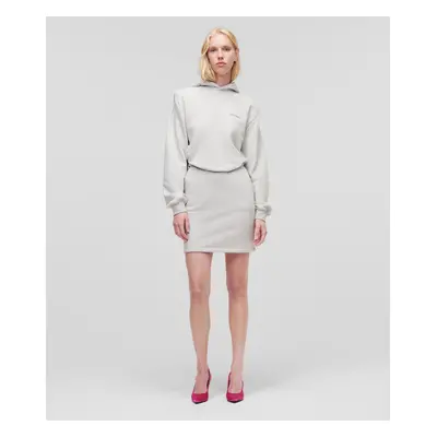 Šaty karl lagerfeld hooded sweatdress grey melange