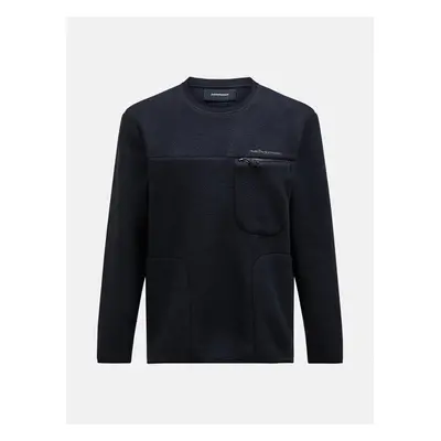 Mikina peak performance m fleece crew black/black