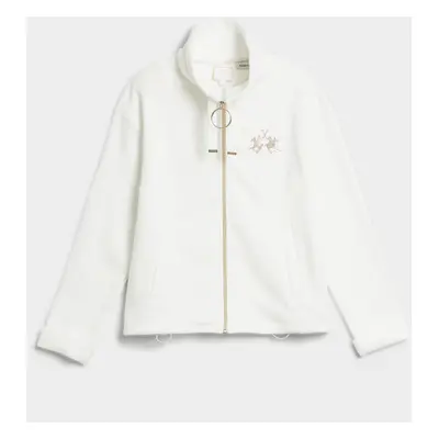 Mikina la martina woman full zip fleece off white