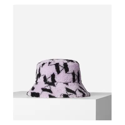 Klobouk karl lagerfeld k/monogram shearl bucket hat off white