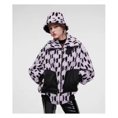 Bunda karl lagerfeld monogram shearling jacket pastel lilac monogram