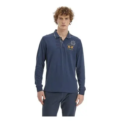 Polokošile la martina man polo l/s piquet stretch navy