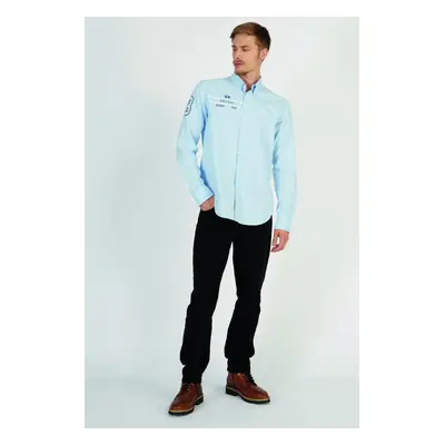 Košile la martina man shirt l/s oxford cornflower blue