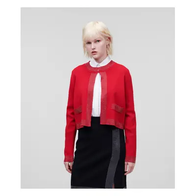 Svetr karl lagerfeld rhinestone cardigan haute red