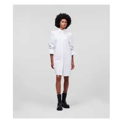 Šaty karl lagerfeld hun's pick puffy poplin dress white