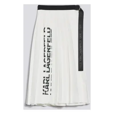 Sukně karl lagerfeld pleated wrap skirt white