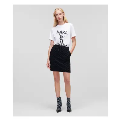 Sukně karl lagerfeld allover flock skirt black