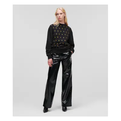 Mikina karl lagerfeld aop ikonik embroidered sweat black