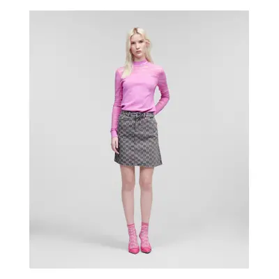 Sukně karl lagerfeld monogram denim skirt light grey