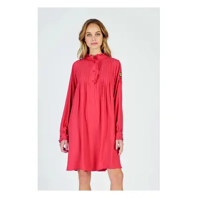 Šaty la martina woman dress l/s viscose satin pompeian red