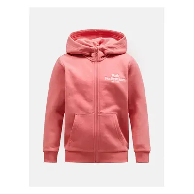 Mikina peak performance jr original zip hood trek pink/5bh warm blush