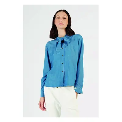 Košile la martina woman shirt l/s light lyocell medium indigo denim