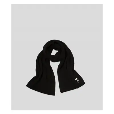 Šála karl lagerfeld k/ikonik patch knit scarf black