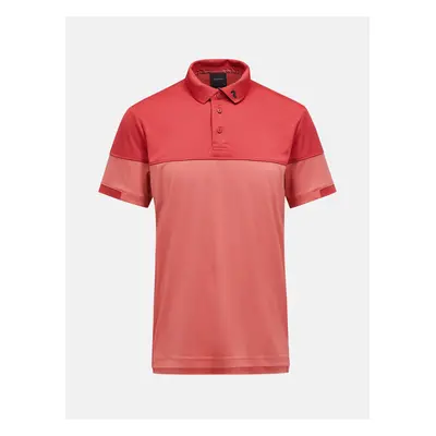 Polokošile peak performance m player block polo trek pink/5bh warm blush