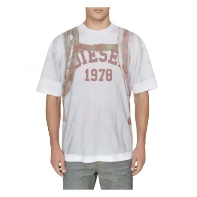 Tričko diesel t-wash-e3 t-shirt bright white