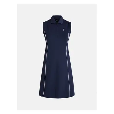 Šaty peak performance w pique dress blue shadow / black