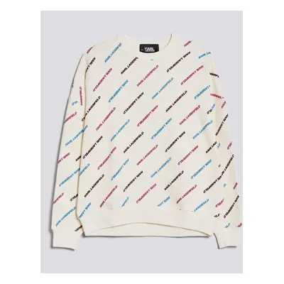 Mikina karl lagerfeld aop future logo sweatshirt futuristic/white