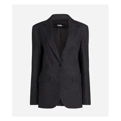 Blejzr karl lagerfeld klxav denim look blazer dark blue