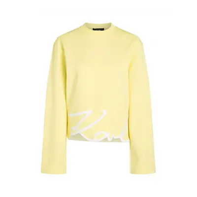 Mikina karl lagerfeld karl signature hem sweatshirt iris yellow