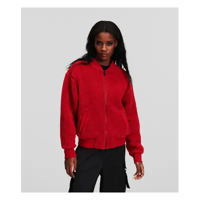 Mikina karl lagerfeld teddy zip up chili pepper