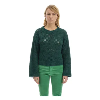 Svetr la martina woman tricot crew neck blended green gables