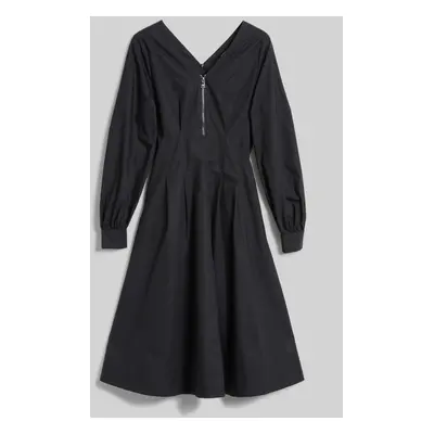 Šaty karl lagerfeld zip front shirt dress black