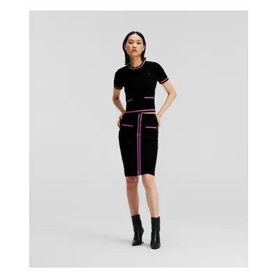 Sukně karl lagerfeld textured classic knit skirt black/iris orchid