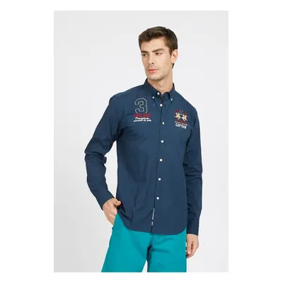 Košile la martina man shirt l/s poplin navy