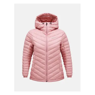 Bunda peak performance w frost down hood jacket warm blush/ombre blue