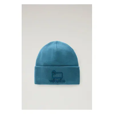 Čepice woolrich unisex cotton wool beanie blue lobster