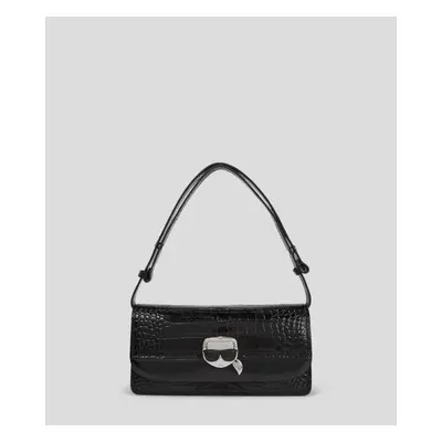 Kabelka karl lagerfeld k/ikonik lock flap shb croc metallic black